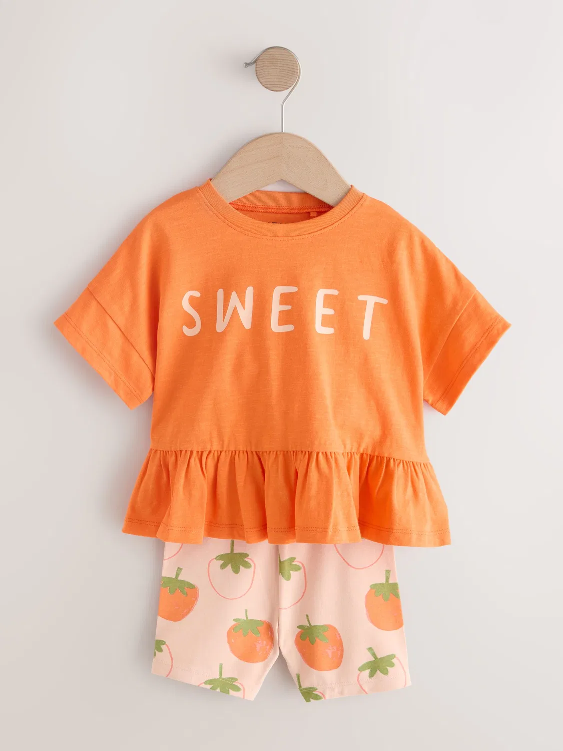 Комплект из топа и шорт, с воланами, Orange Strawberry Next, оранжевый — фото 4
