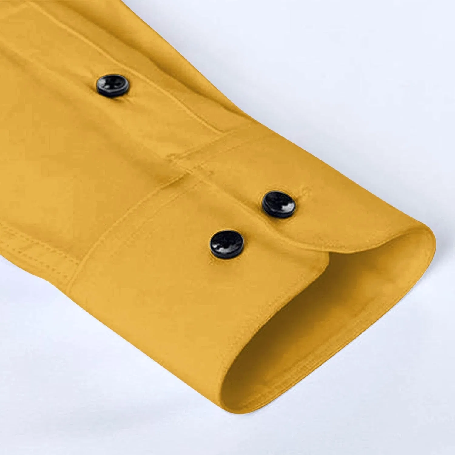 Мужская рубашка с длинным рукавом stretch Solid Lapel Collar, Gold — фото 3