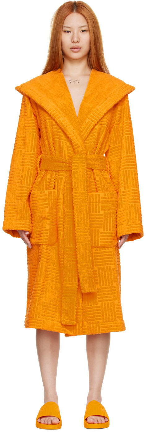 

Оранжевый хлопковый халат Bottega Veneta