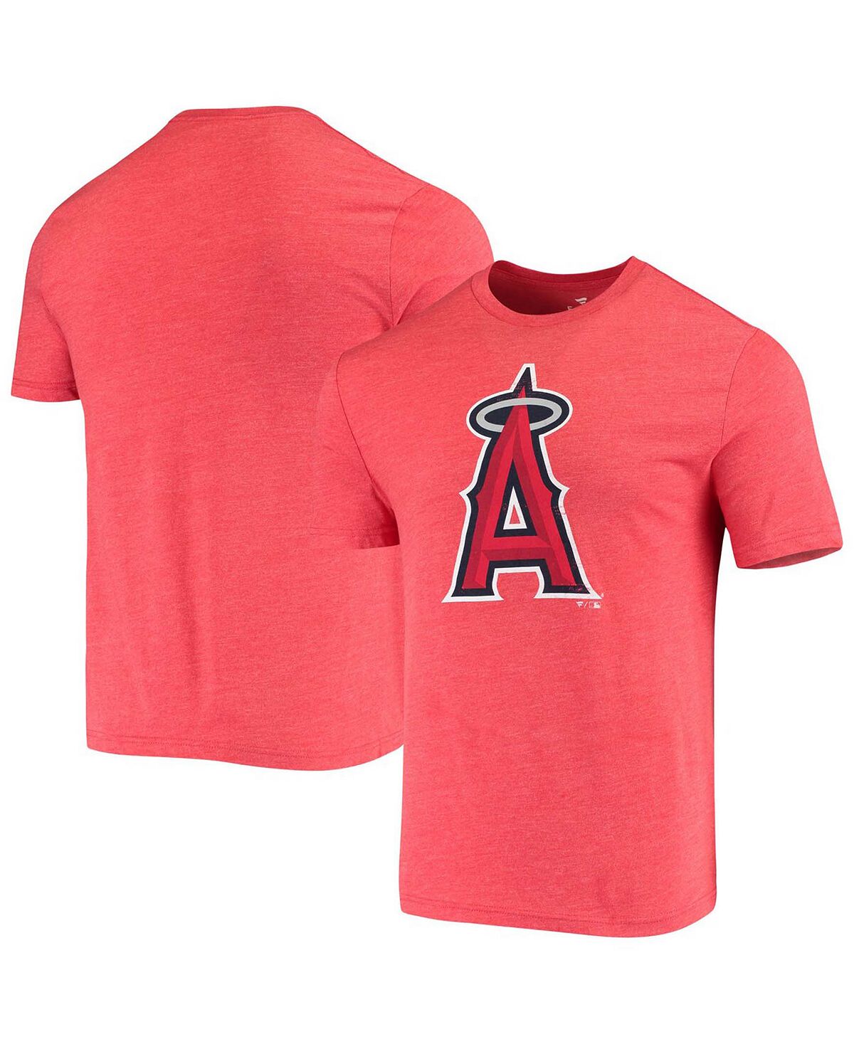 Мужская красная футболка los angeles angels weathered с официальным логотипом tri-blend Fanatics, красный - фото