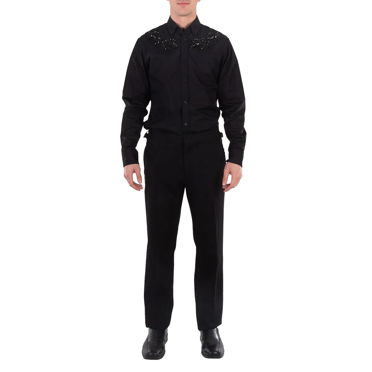 Брюки прямого кроя из шерсти Straight-Leg Wool Pants Burberry, Black — фото 4