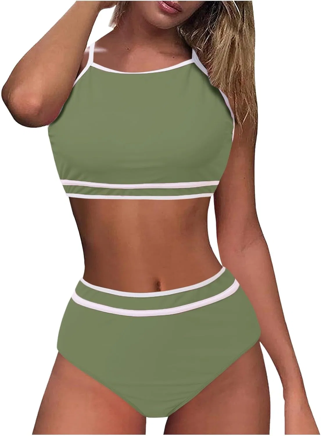 Женский бикини-комплект с эффектом пуш-ап Sports Stretchy Soft Swimwear, Green