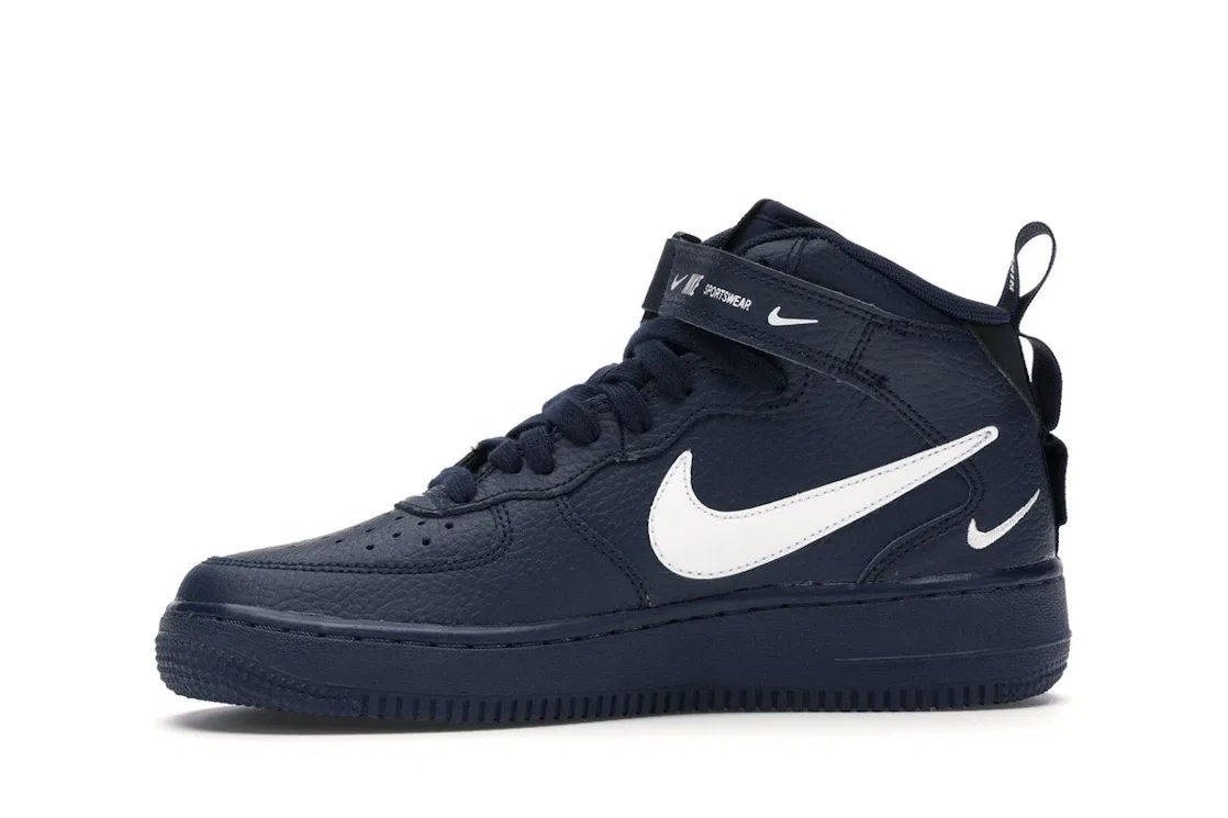 Детские кроссовки Lifestyle Nike Air Force 1 Mid, Obsidian/Tour Yellow-White — фото 3