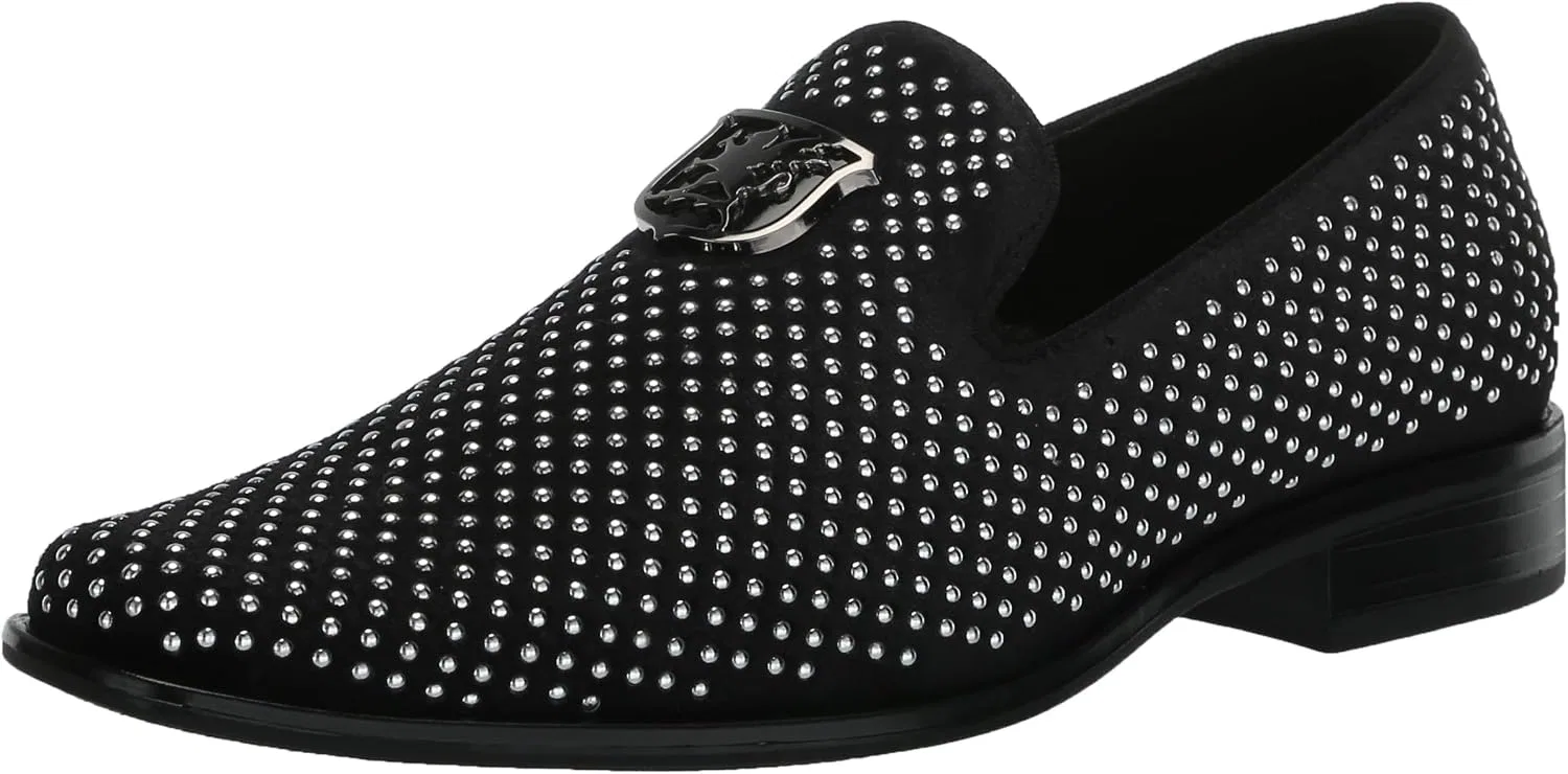 Детские туфли-лоферы для мальчиков с шипами Swagger Stacy Adams, Black/Silver