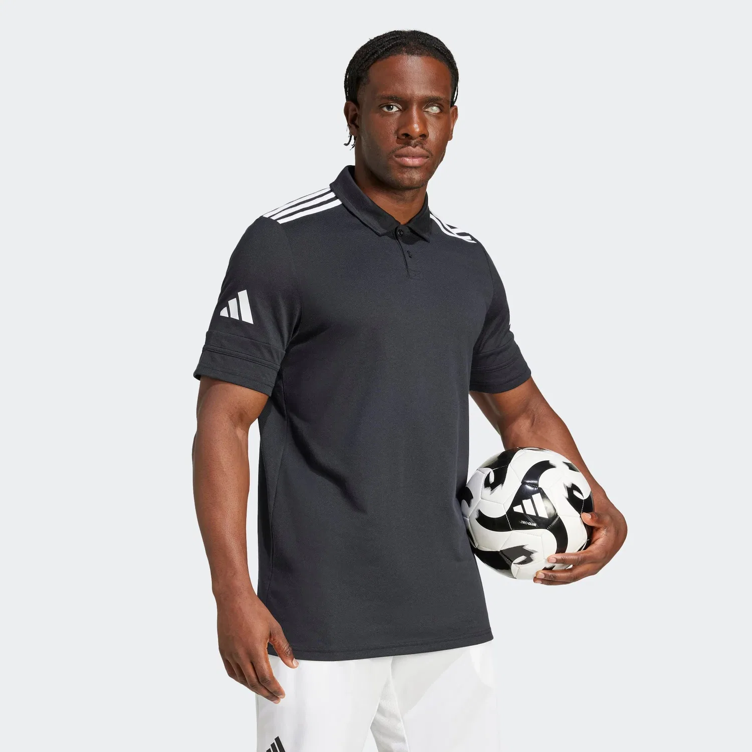 Мужское поло с логотипом Adidas Performance, Black/White — фото 2