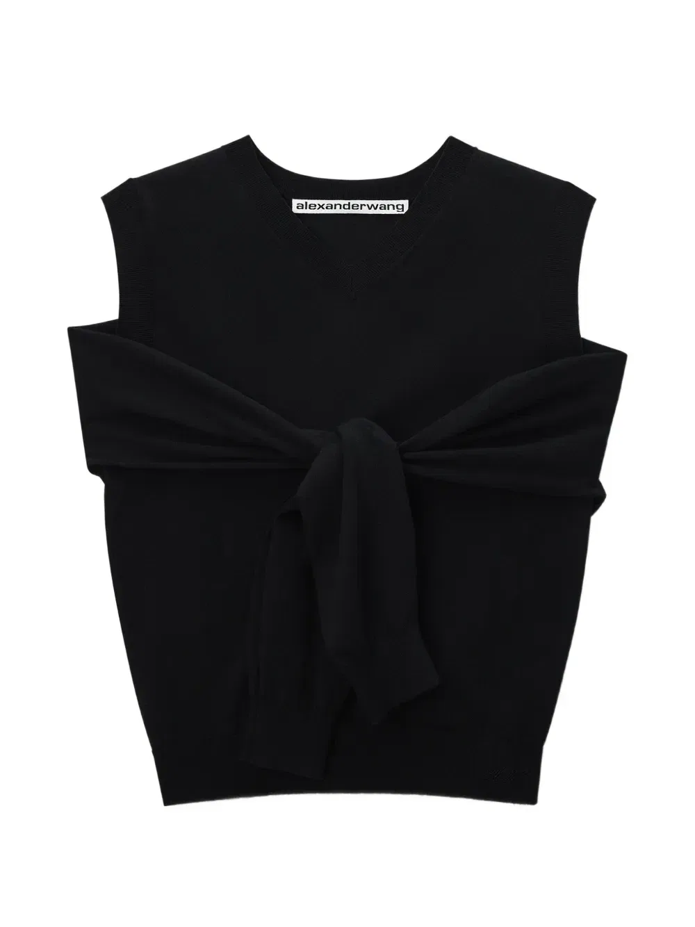 Топ с V-образным вырезом и запахом Alexander Wang, черный