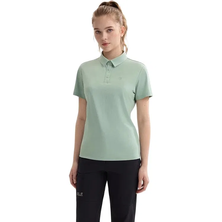 Детское поло с коротким рукавом JACK WOLFSKIN, Wisteria Green/E0272