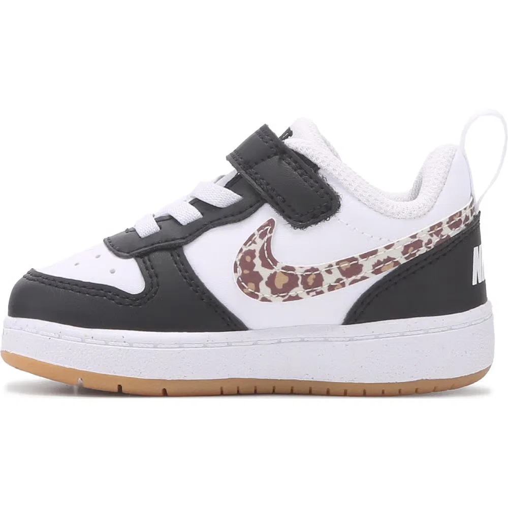 Детские кроссовки Kids' court borough low recraft для малышей Nike, White/Black/Leopard — фото 3