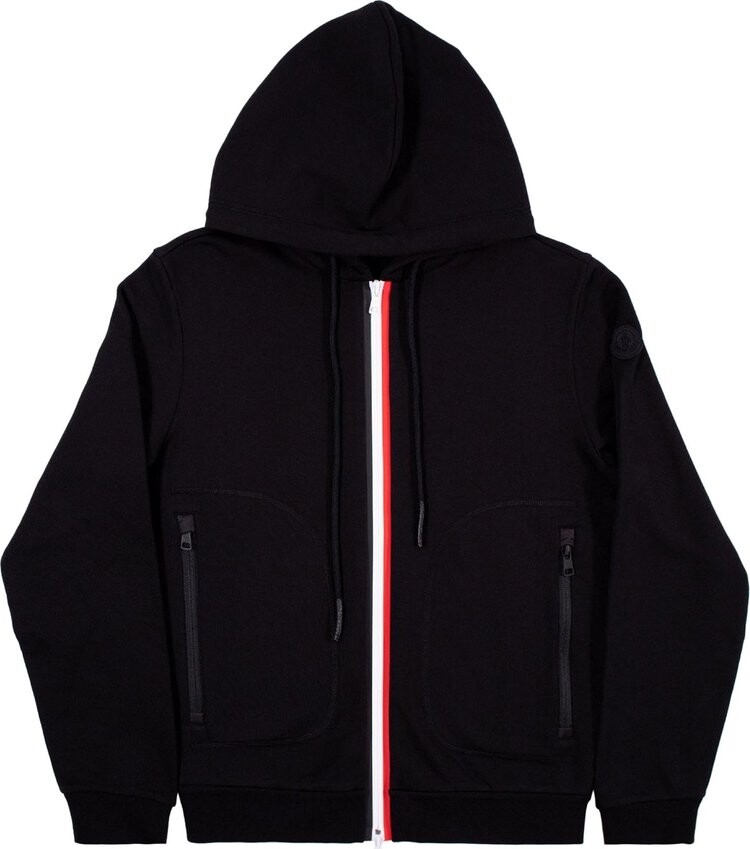 

Худи Moncler Maglia Cardi Hoodie With Zipper 'Black', черный