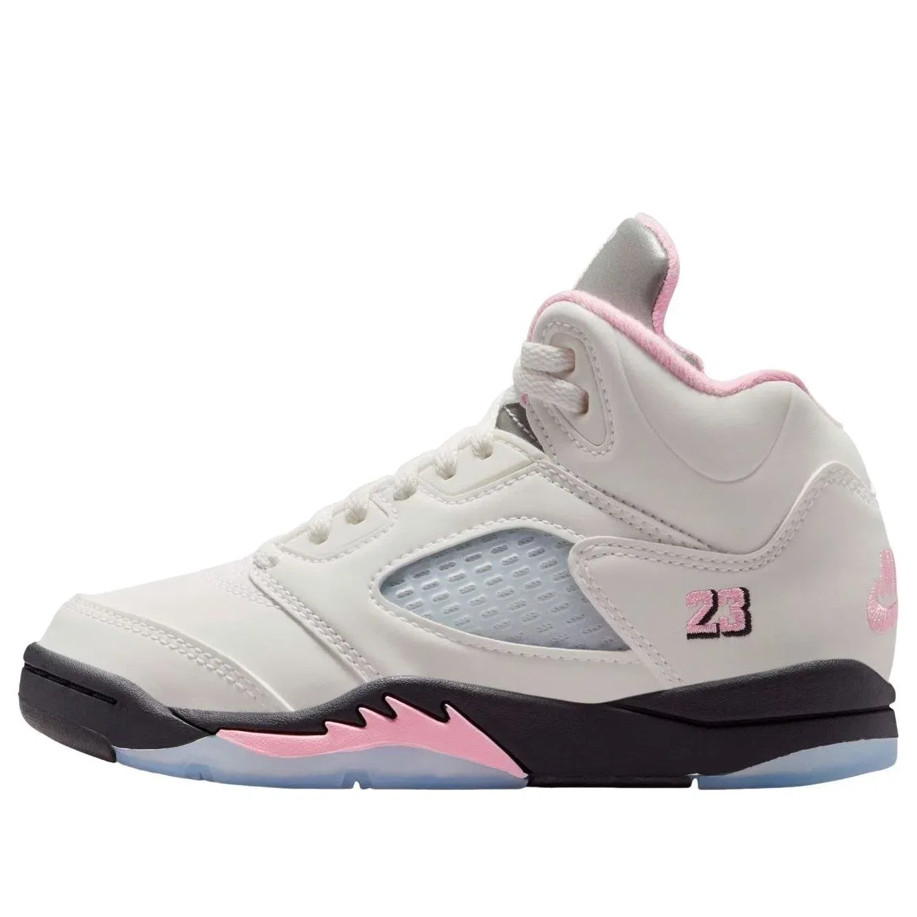 Детские кроссовки с кожаным верхом Air Jordan 5 Retro Medium Soft Pink, белый