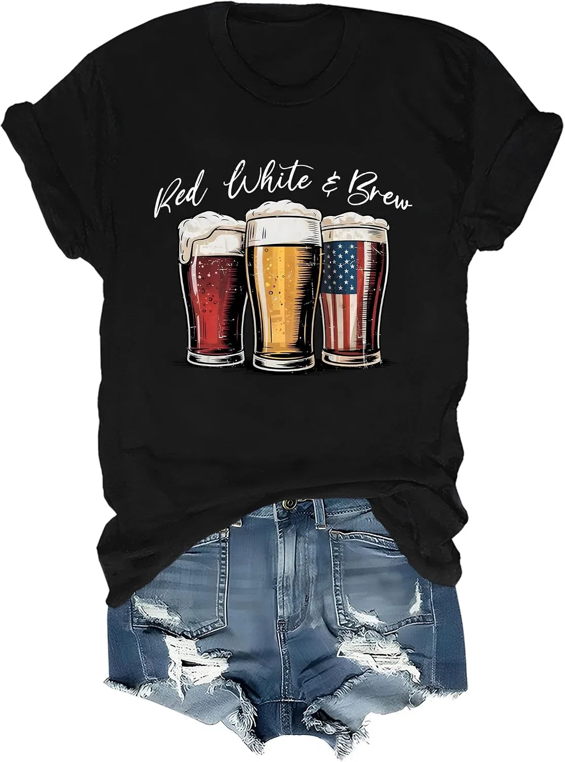 Мужская футболка Red White and Brew, Black