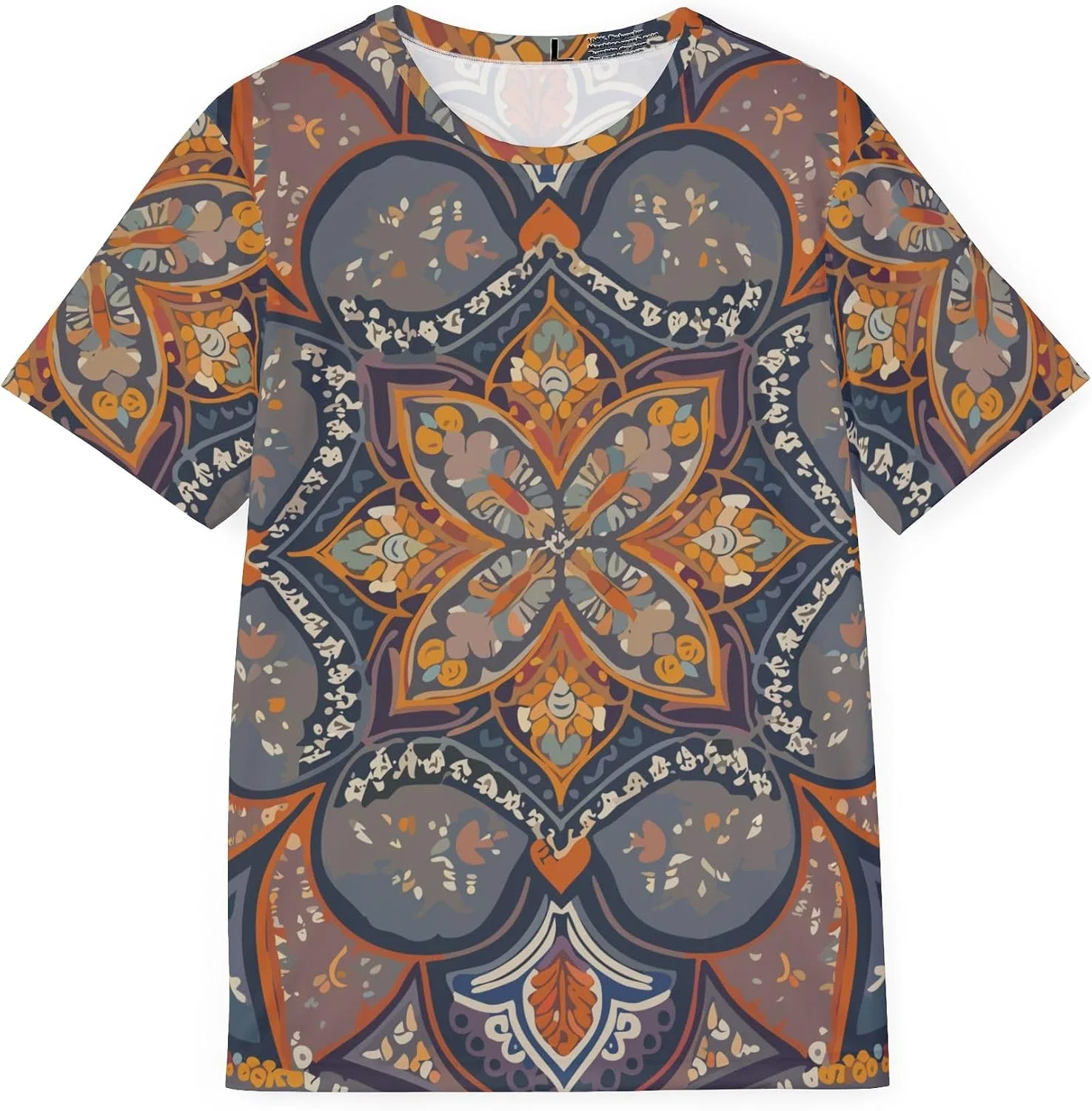 Унисекс футболка с индийским принтом Medallion, Multicolor