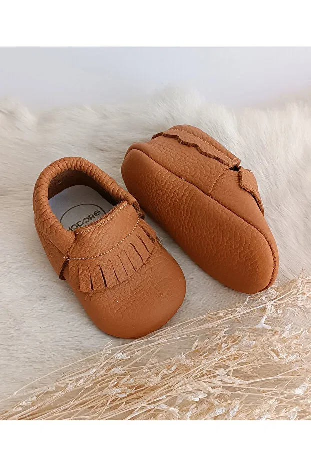 Детские мокасины из натуральной кожи Rocco cinnamon leather baby moccasin Hodore, Cinnamon Taba — фото 4