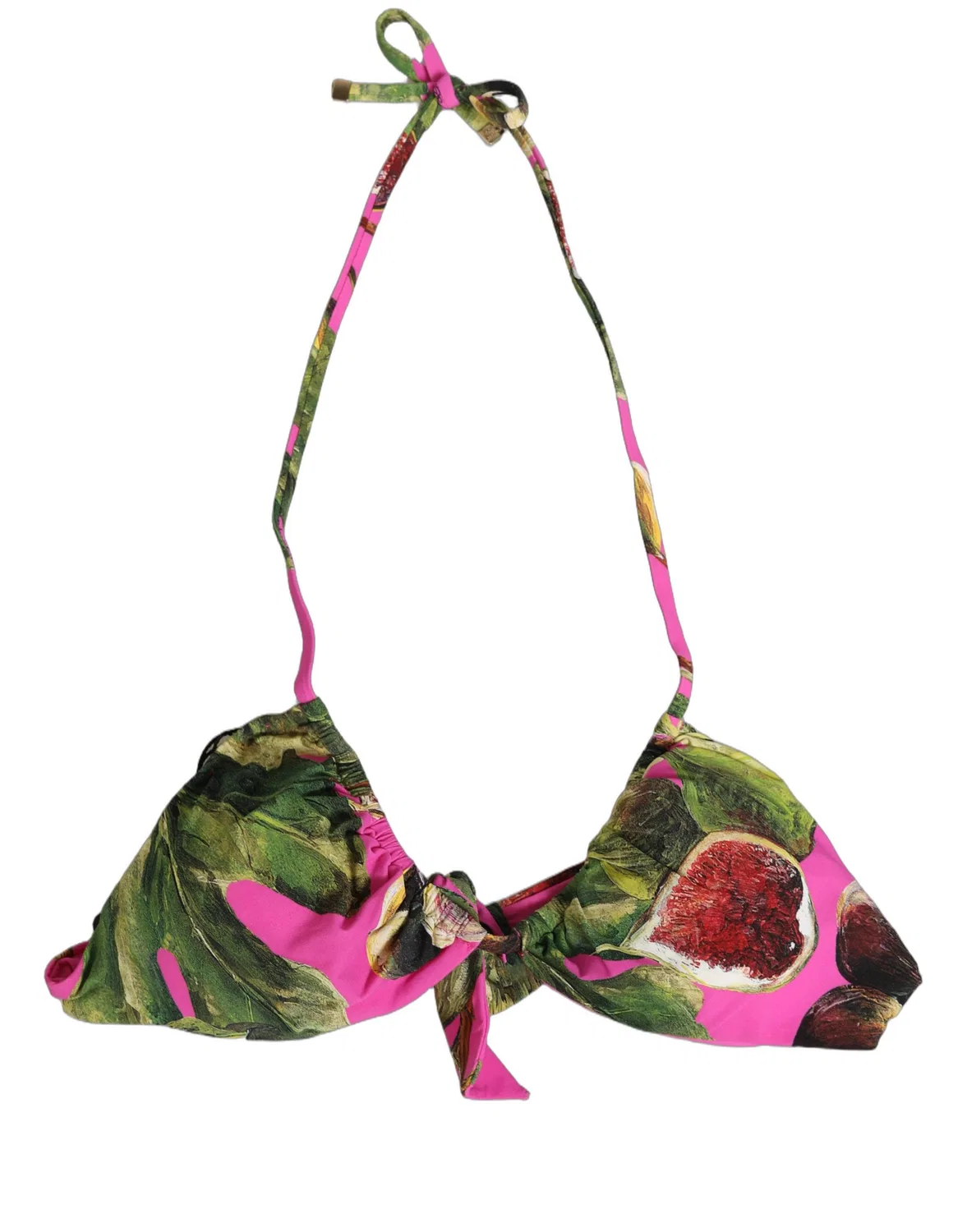 Женский топ бикини с принтом инжира Padded Triangle Bikini Top Dolce & Gabbana, Fuchsia Pink — фото 3