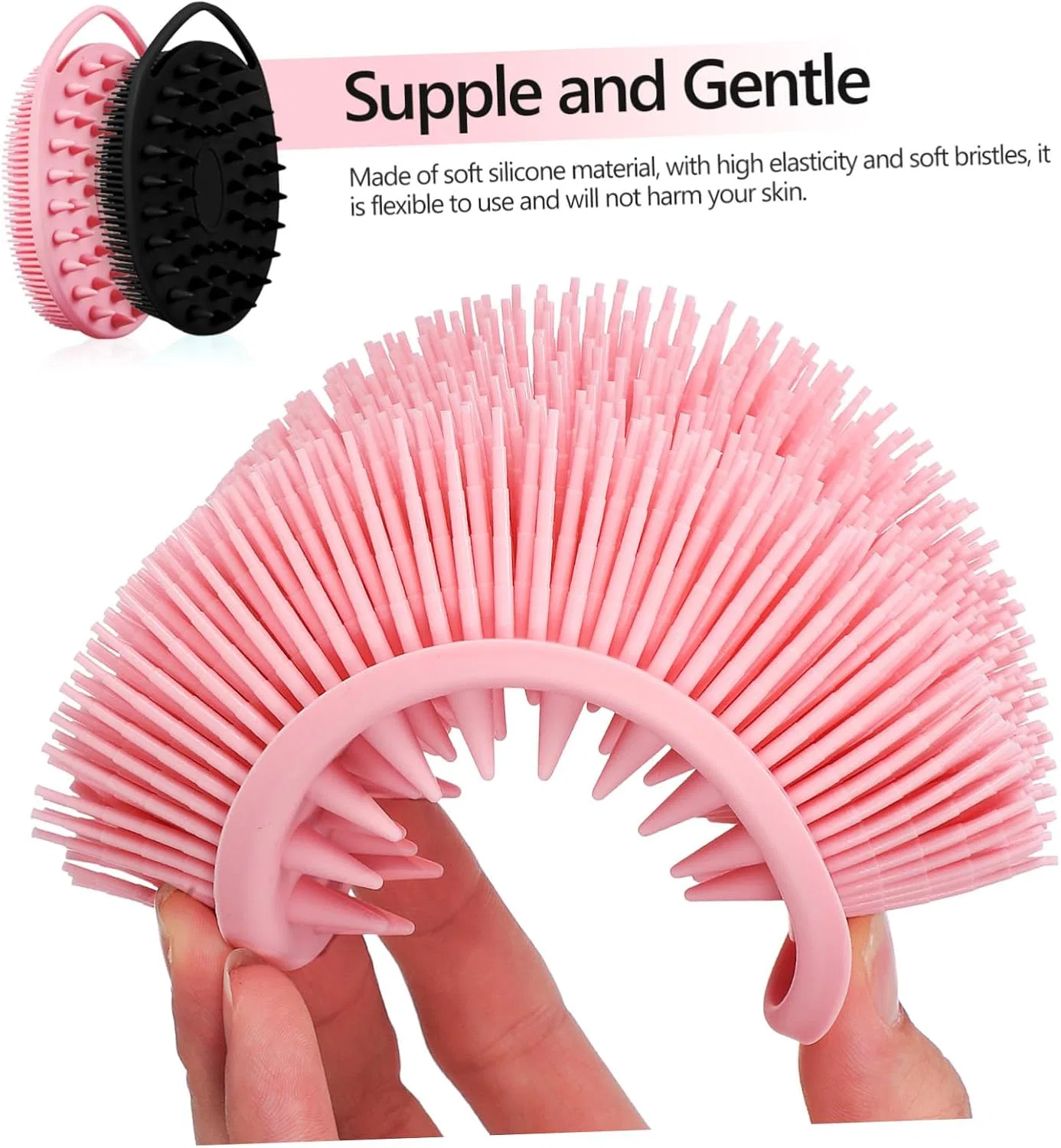 Щетка для тела Housoutil Silicone Body Brush, 13.3x7.8x4.2 см, Black — фото 3