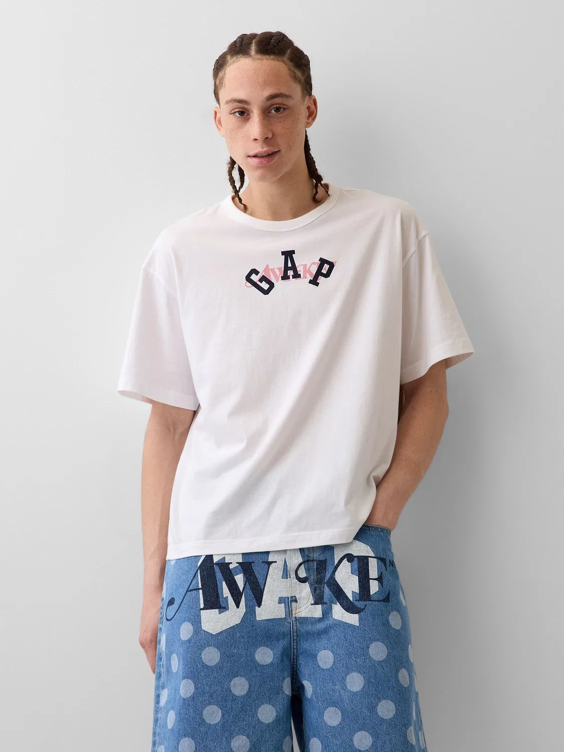 Футболка Relaxed Logo Gap x Awake NY, белый
