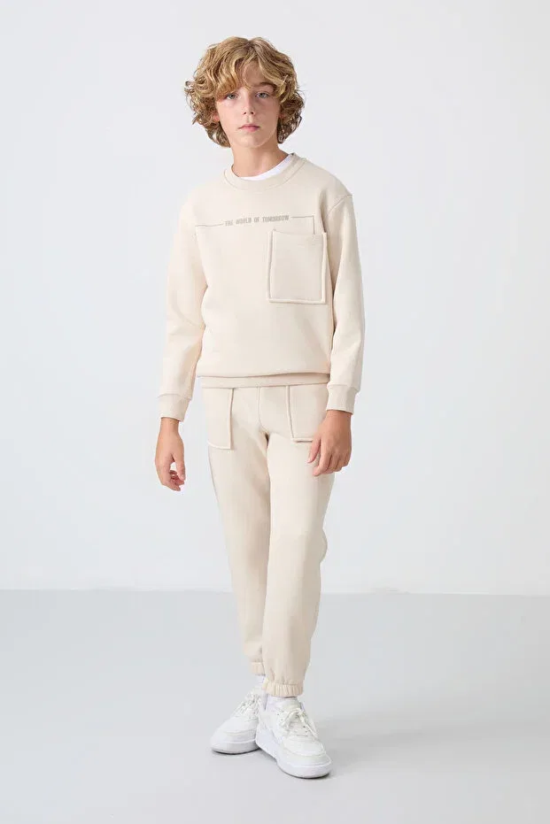 Детский спортивный комплект для мальчиков из флиса Tommy Life, Beige