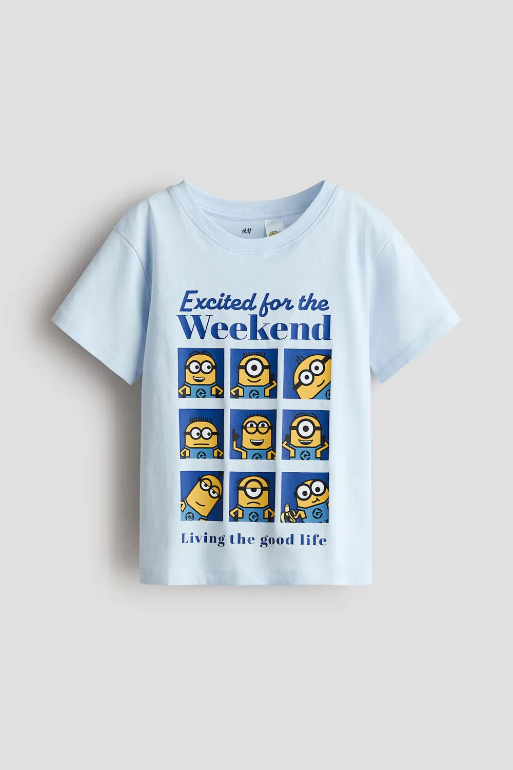 Хлопковая футболка с принтом H&M, Hellblau/Minions