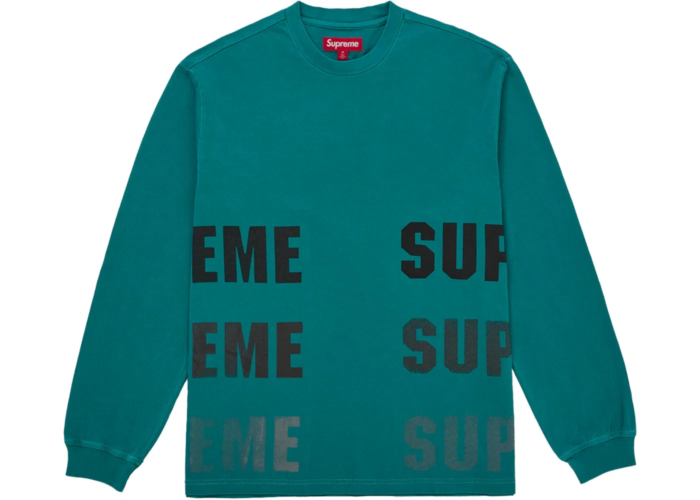 Мужской топ с длинным рукавом Supreme Reflective L/S Top (FW26), бирюзовый