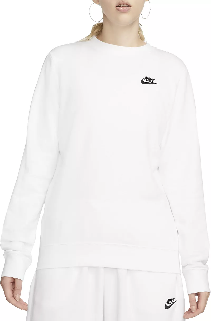 

Женская флисовая толстовка с круглым вырезом Nike Sportswear Club, белый