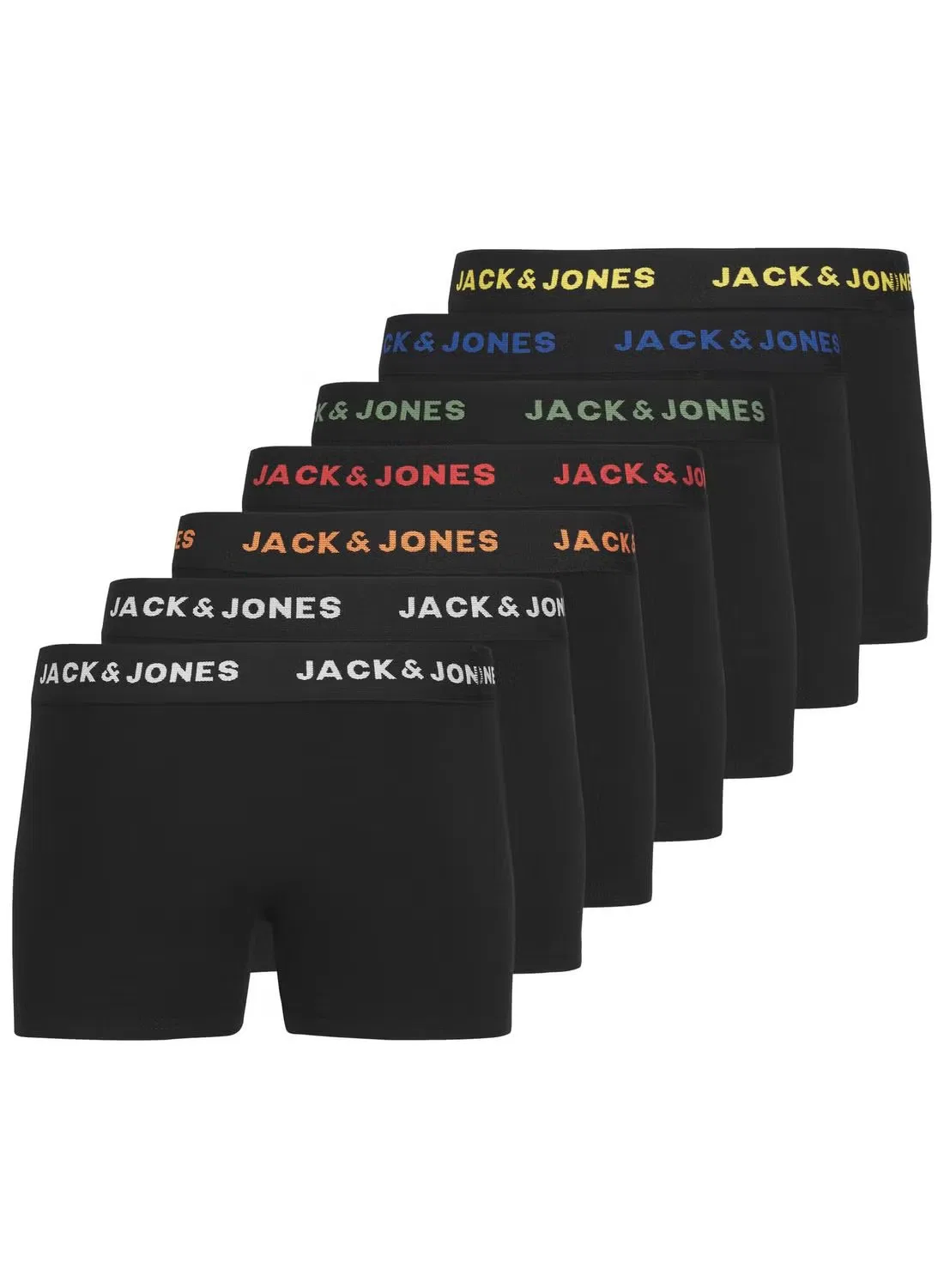 Трусы с логотипом, комплект из 7 штук, Jack & Jones Junior, черный