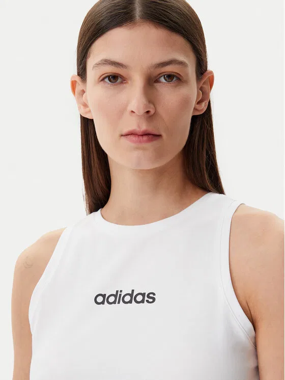 Топ slim fit Essentials Linear Adidas, белый — фото 4