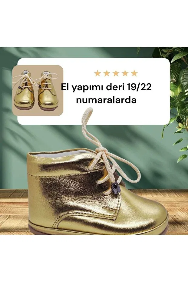 Детские туфли для девочек на шнуровке Momy, Gold