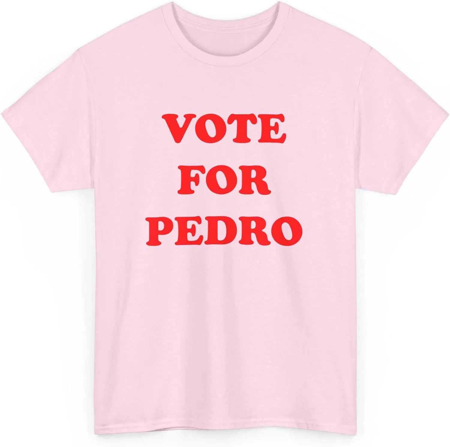 Женская футболка с принтом Vote for Pedro, светло-розовый — фото 3