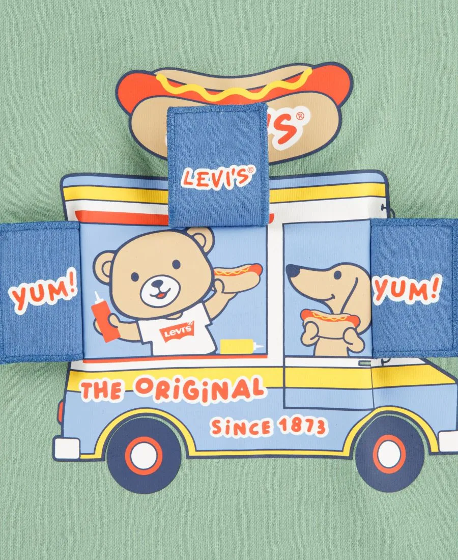 Комплект футболки и шорт с принтом Hot Dog Truck Levi's, Shale Green/Blue Chambray — фото 3
