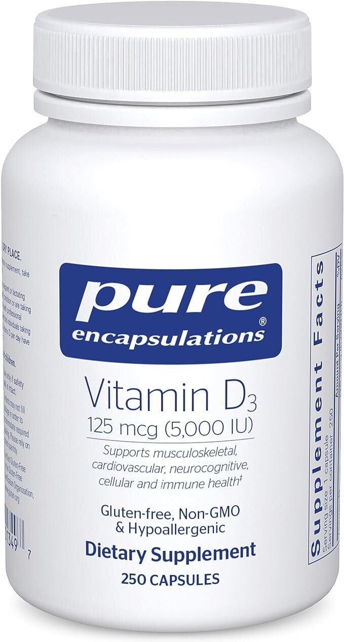 

Pure Encapsulations Витамин D3 125 мкг (5000 МЕ) 250 капсул