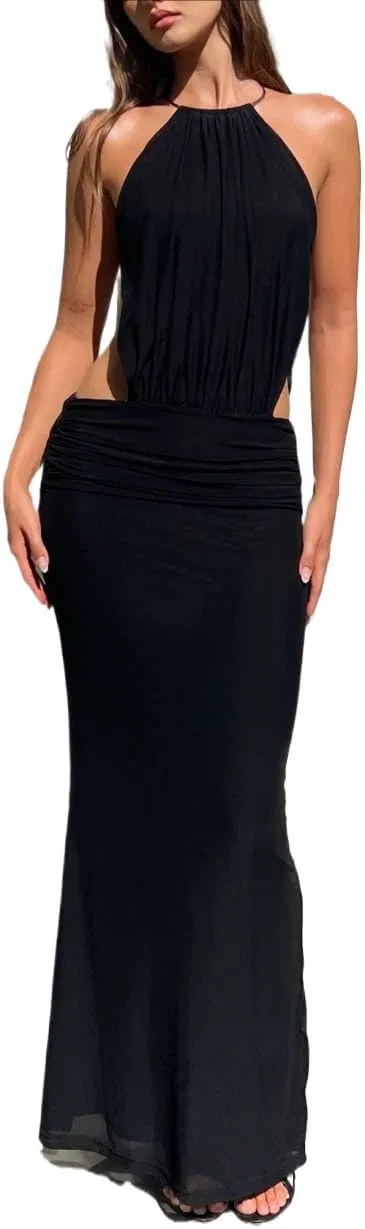 Женское вечернее платье с пайетками A-line, Black