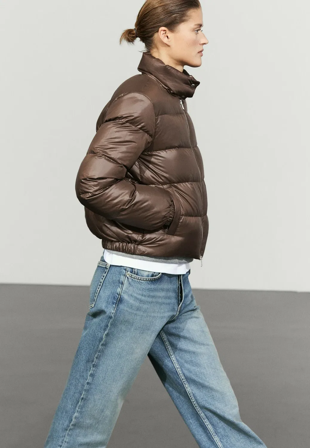 Пуховая куртка Massimo Dutti, Dark Brown — фото 3