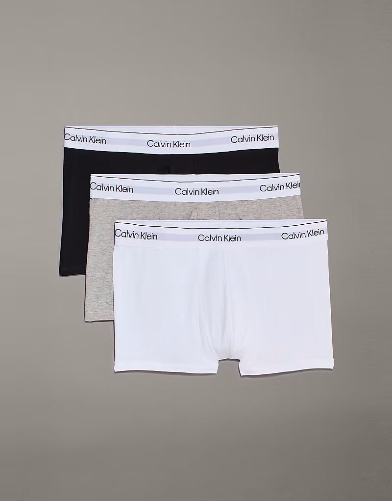

Calvin Klein Icon Cotton Stretch, 3 трусы в черном, белом и сером цветах