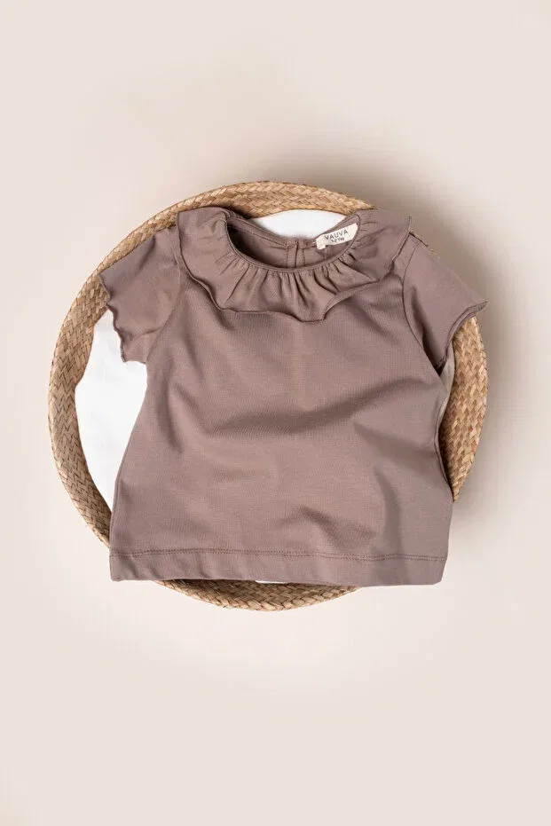 Детская футболка для девочек хлопковая Basic Vauva, Brown