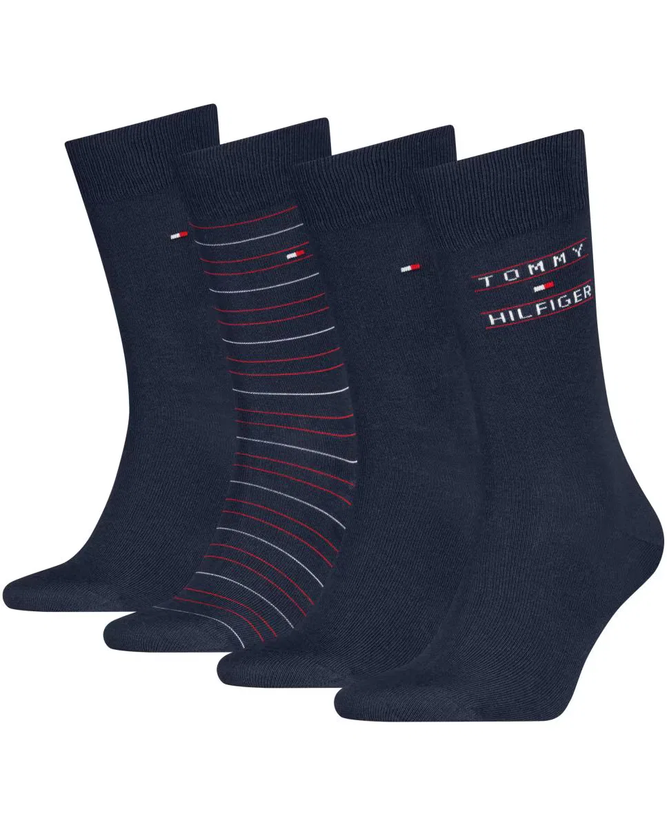 Мужские носки, комплект из 4 шт., Clásicos, Tommy Hilfiger, темно-синий — фото 2
