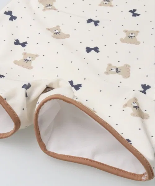 Детский комплект для плавания с капюшоном и ушками мишки, модель Bear and Ribbon Jolly Jury, Beige — фото 4