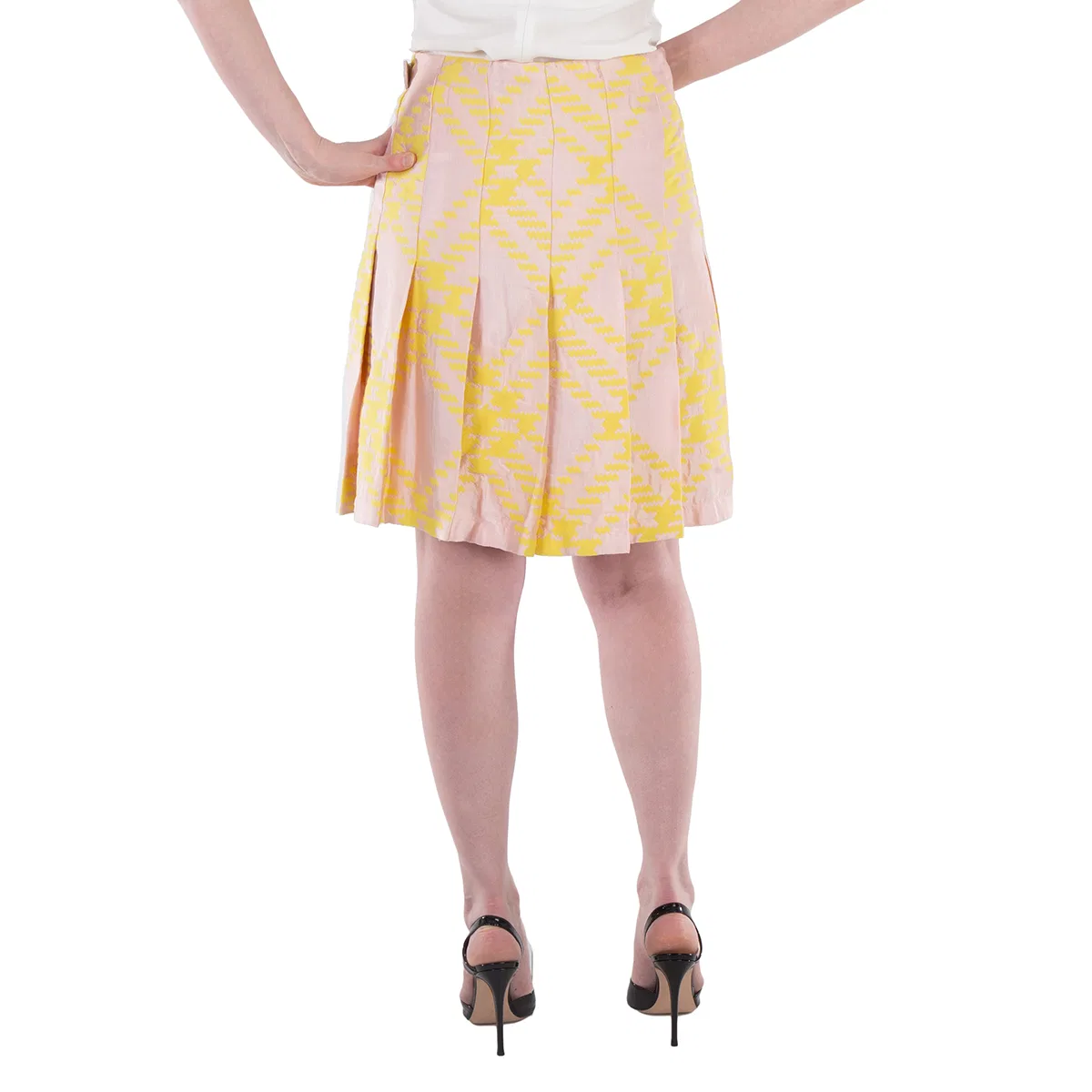 Юбка-обёртка с плиссировкой Pleat Detailing Wrap Skirt Burberry, Sherbet Ip Check — фото 3