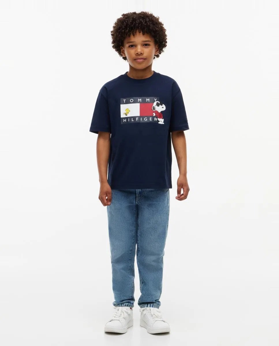 Детская футболка с коротким рукавом, Logo Snoopy, Tommy Hilfiger, желтый — фото 4