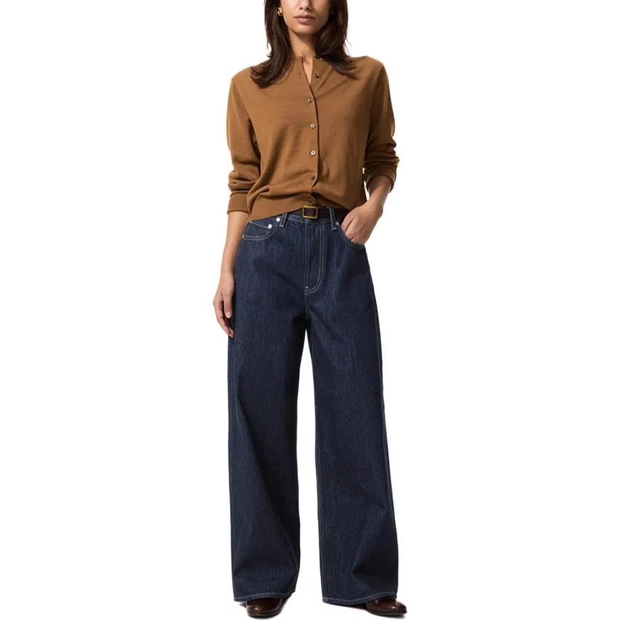 Женские джинсы свободного кроя с широкой штаниной SS26 Navy Blue UNIQLO, Navy Blue