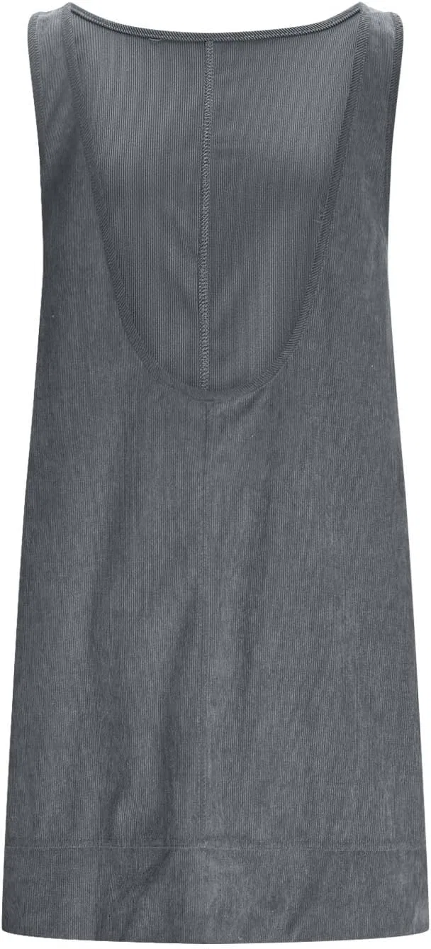 Женское платье-комбинезон из вельвета Corduroy Overall Tank Dress, Gray — фото 4