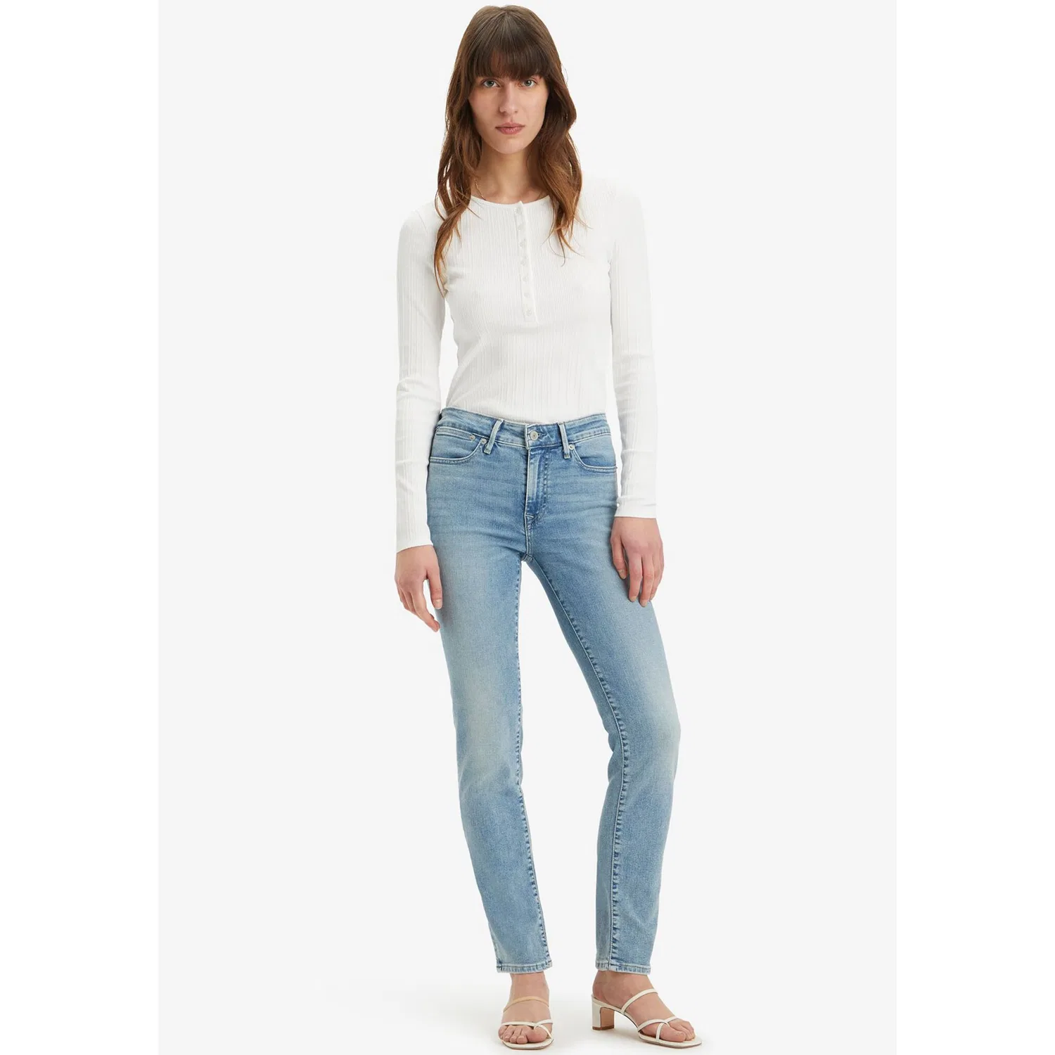 Женские джинсы с зауженным кроем Levi's, Blue Wave Light — фото 4