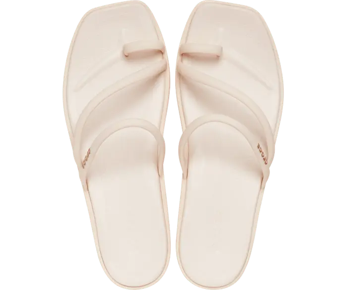 Шлепки Crocs Women's Miami Toe Loop, кремовый — фото 4