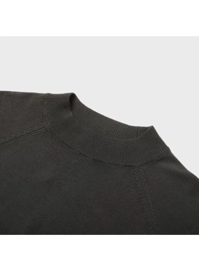 Пуловер вязаный с длинным рукавом Zara, серо-зеленый — фото 4