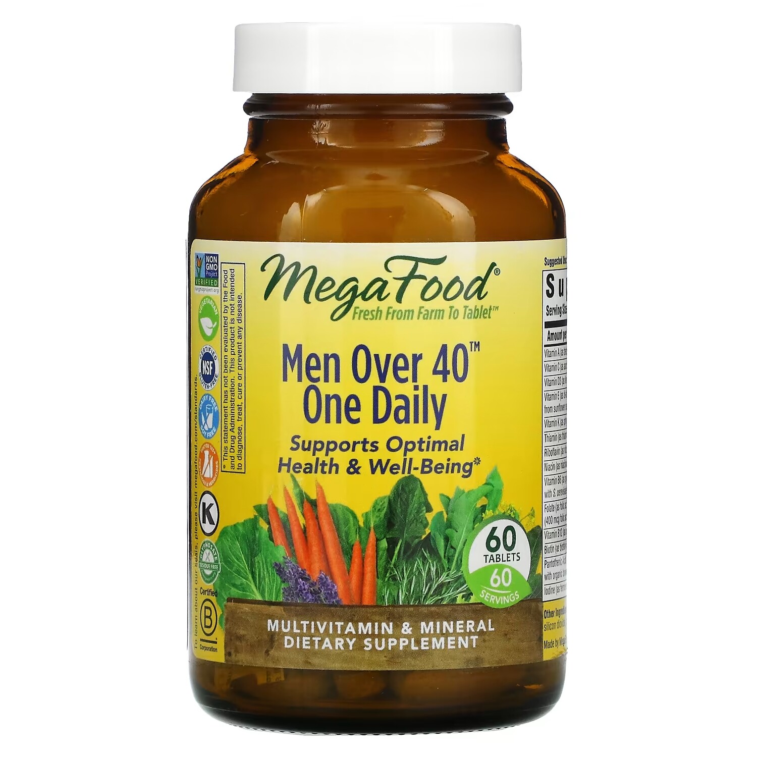 

Мультивитамины для Мужчин Старше 40 лет MegaFood, 60 таблеток