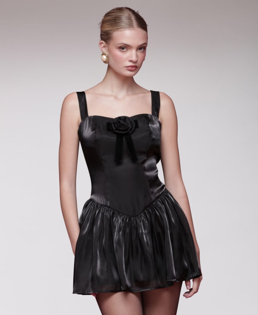 

Женское мини-платье без рукавов с заниженной талией Avec Les Filles, Black