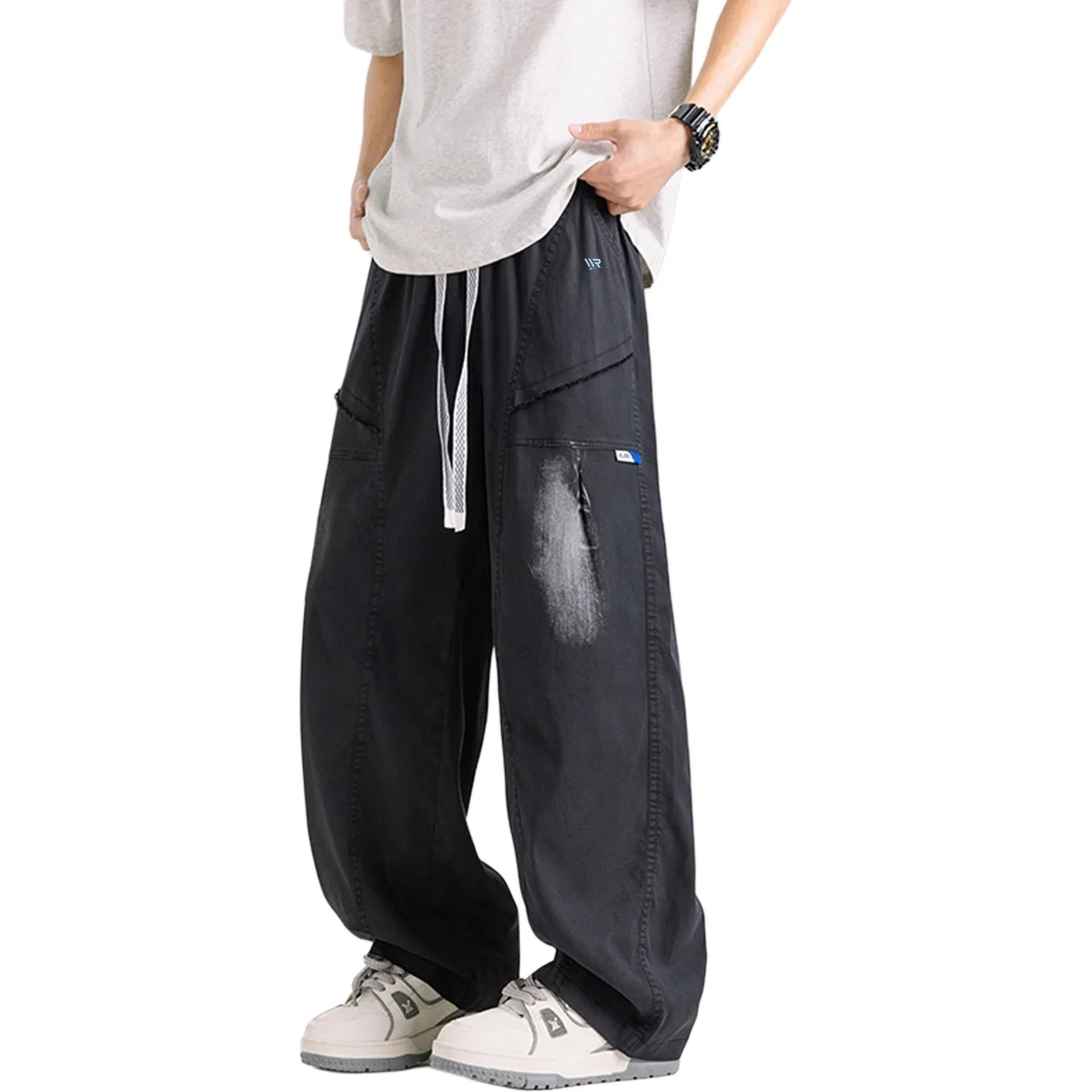 Детские джинсы свободного кроя с широкой штаниной Jeans Unisex Thin Wide Leg Pants WARRIOR — фото 4