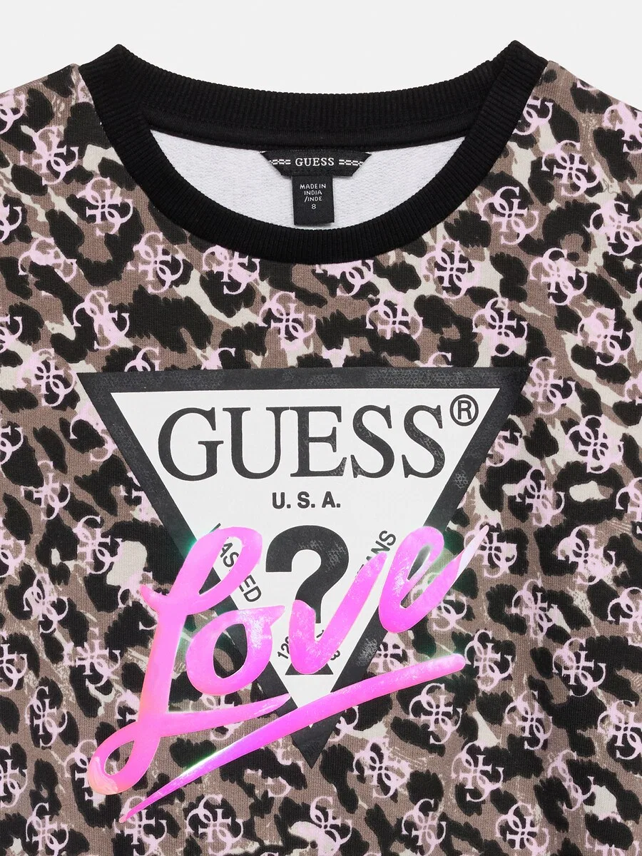 Толстовка GUESS светло-коричневого и черного цвета — фото 4