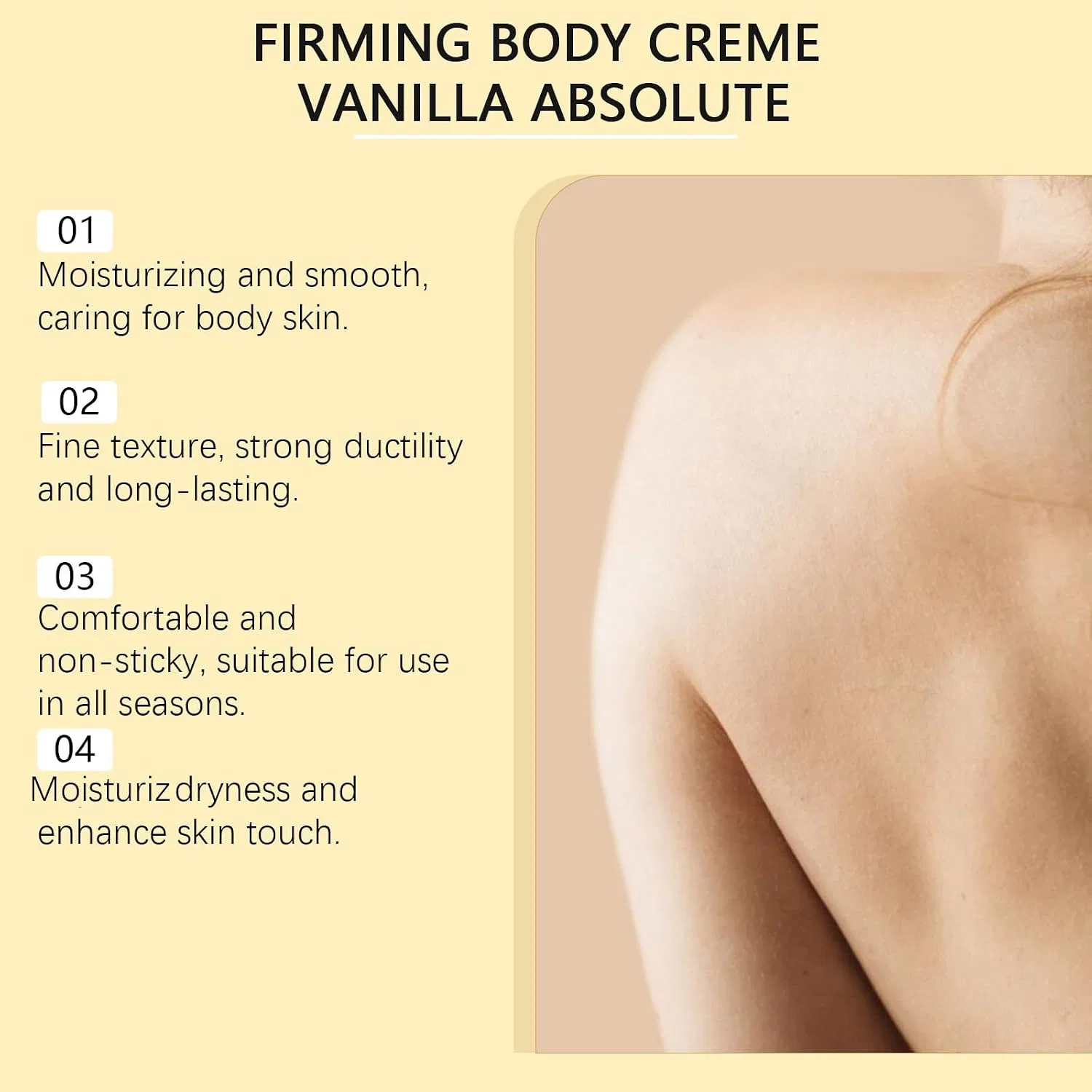 Увлажняющий крем для тела с эффектом лифтинга, WRANBAO, Vanilla Body Cream, 237 г, 4 шт. — фото 2