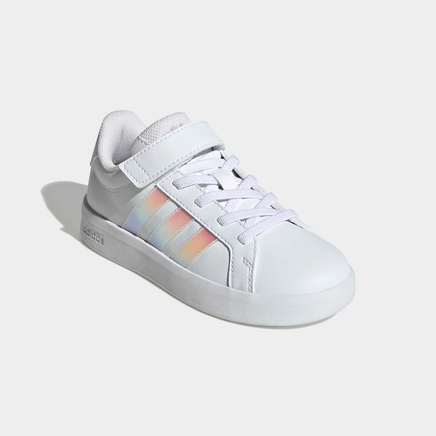 Детские кроссовки на липучке Grand Court 3.0 EL C Adidas Sportswear, Cloud White/Iridescent/Ftwr White