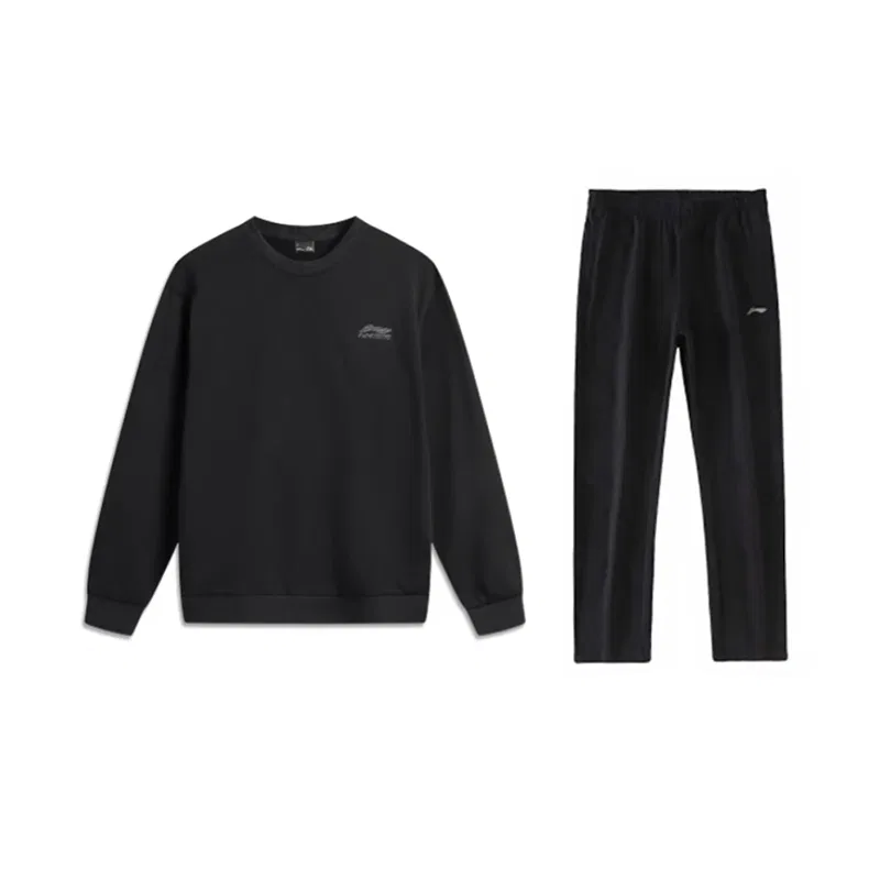 Детский комплект свитшот и спортивные штаны с вышивкой Li-Ning, Black